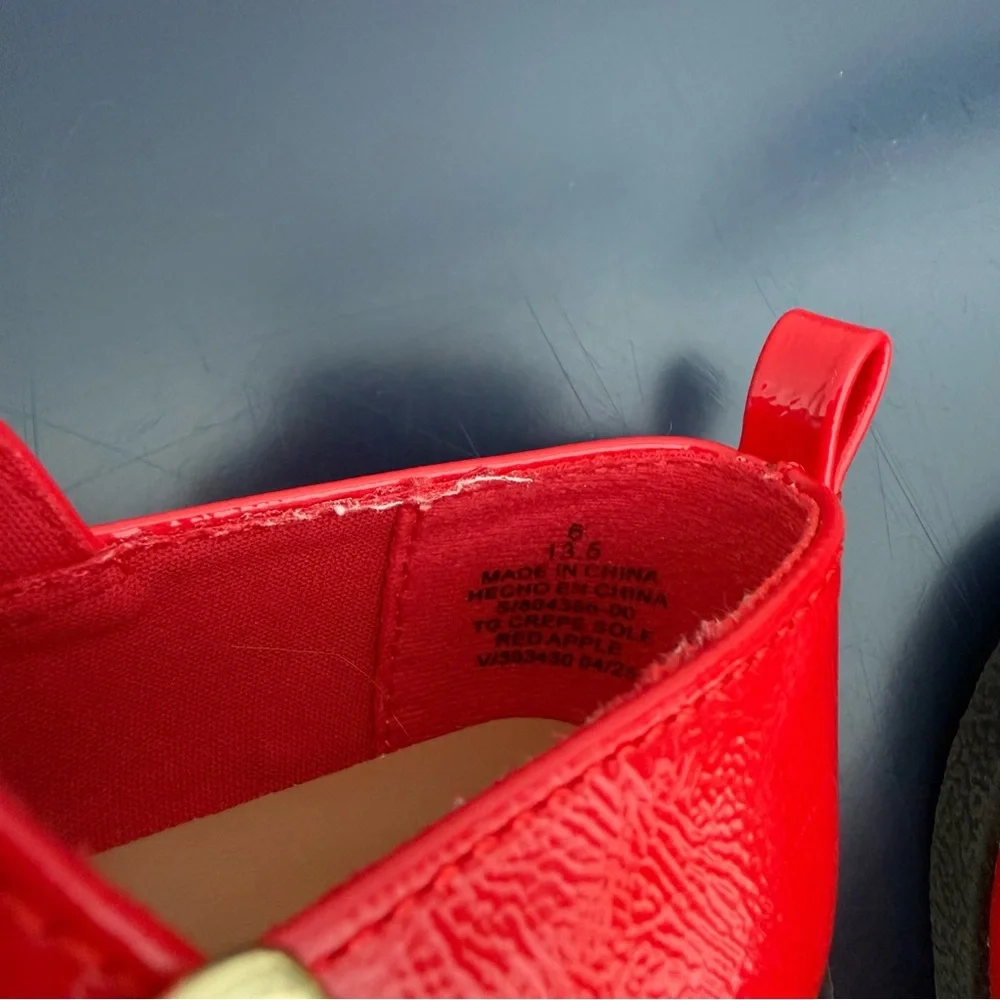Old Navy Toddler Girls Mary Jane Red Buckle Flat Shoes Size 6c - Picture 6 of 7